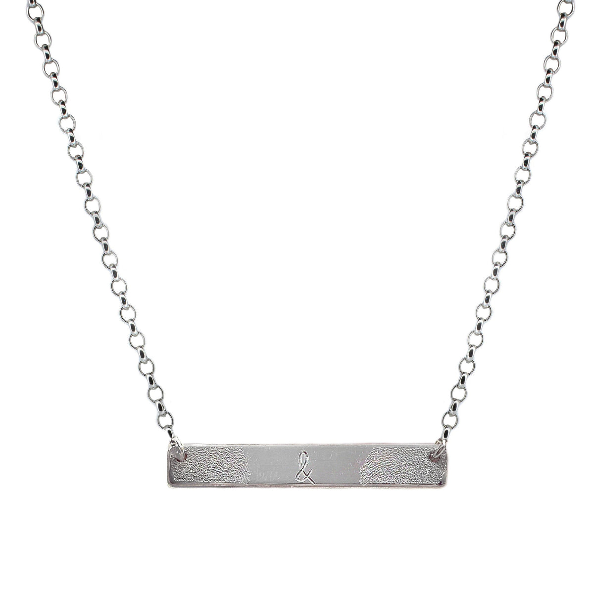 Finger Print Bar Necklace