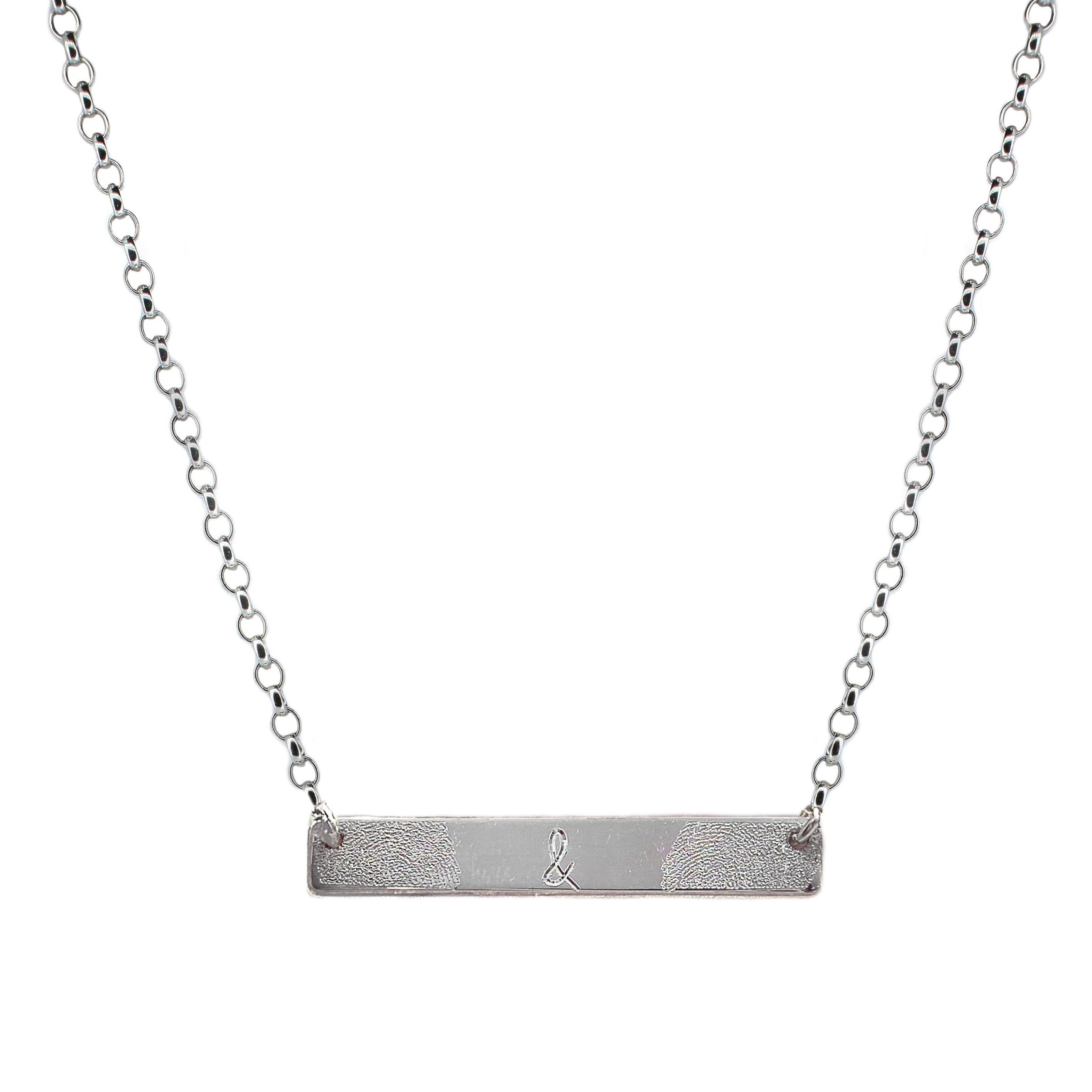 Finger Print Bar Necklace