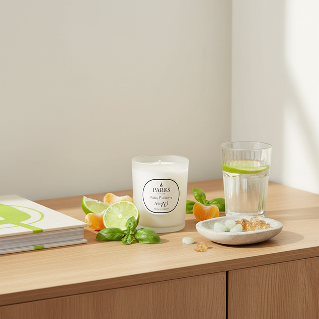 NR. 10 – KERZE LIMETTE, BASILIKUM UND MANDARINE 180G