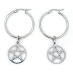 Pentacle Hoop Earrings