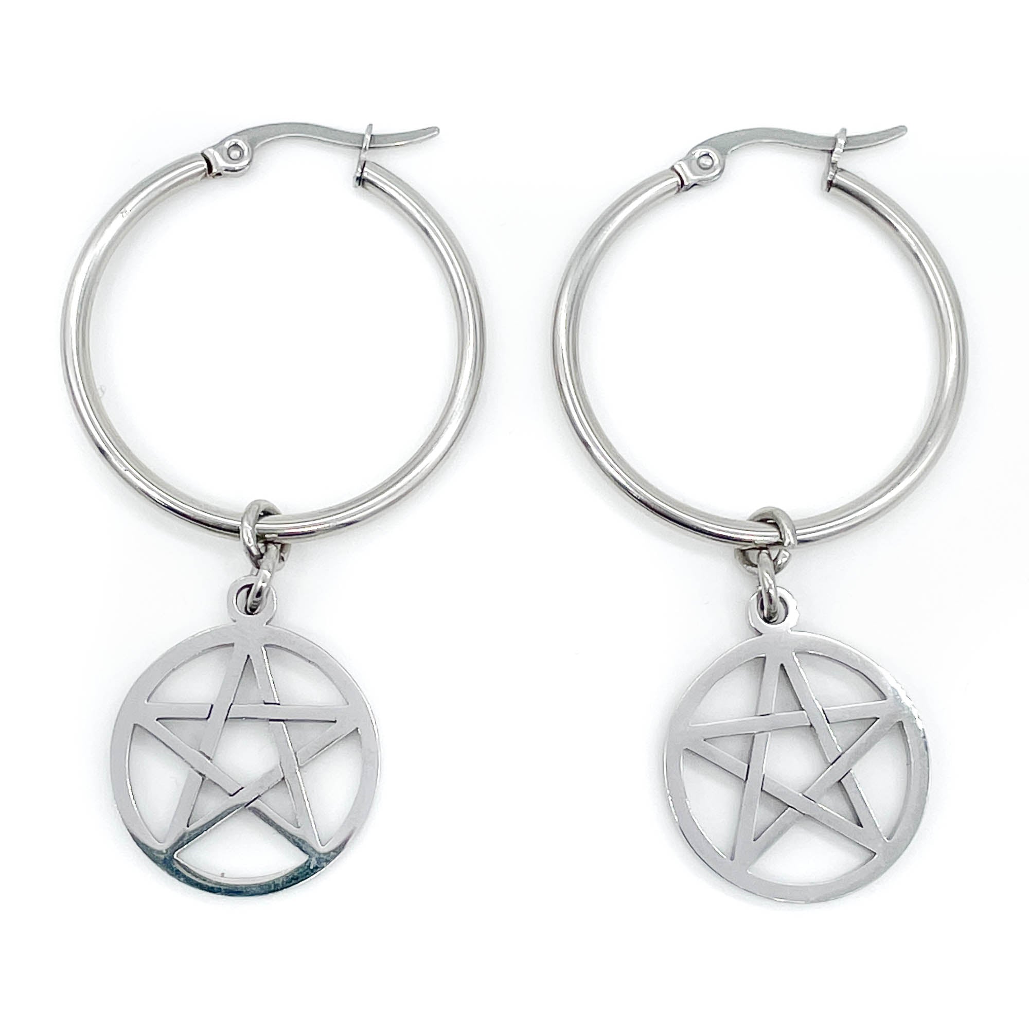 Pentacle Hoop Earrings