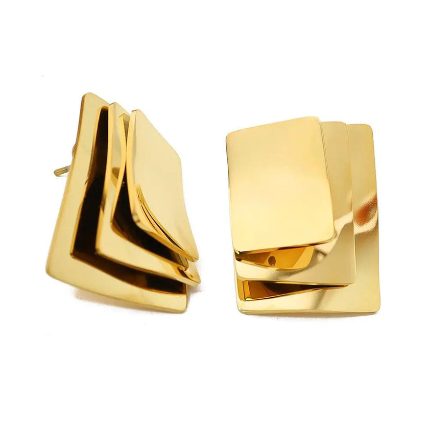 Caartia Luxe 18k vergoldete Statement-Ohrringe