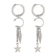 Aelin Statement Dangle  Star Charm Hoop Earrings