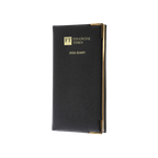 2026 Leather Portrait Pocket Diary - Week-to-View Planner- Black (PL-26)