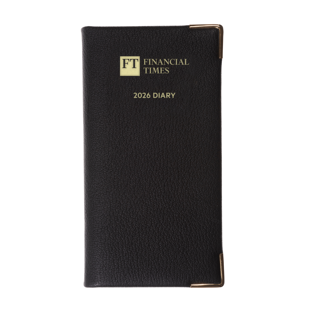 2026 Leather Portrait Pocket Diary - Week-to-View Planner- Black (PL-26)
