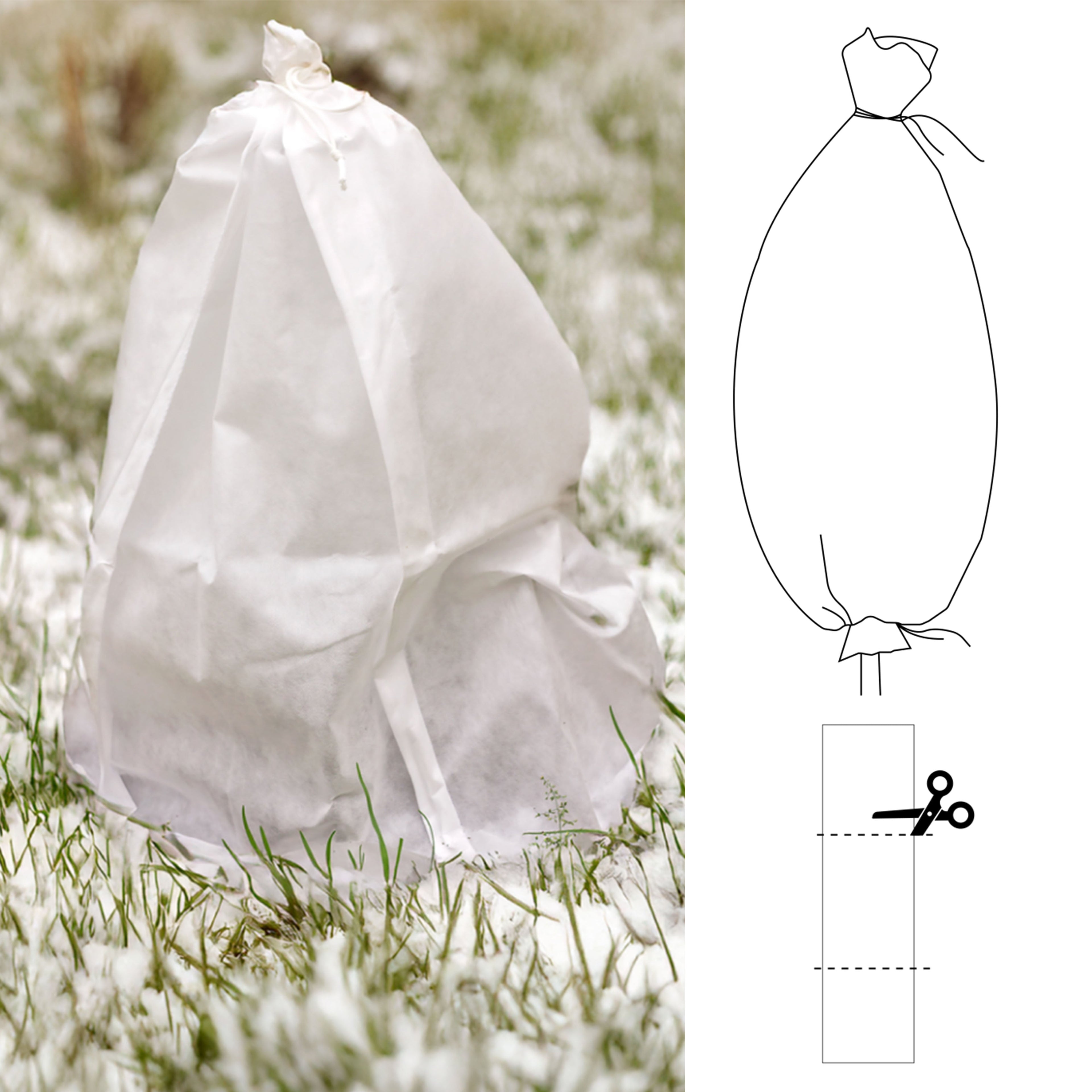 Protective Plant Cover, 50gsm Sleeve, Diameter: 51cm, Size: 0.8m x 10m