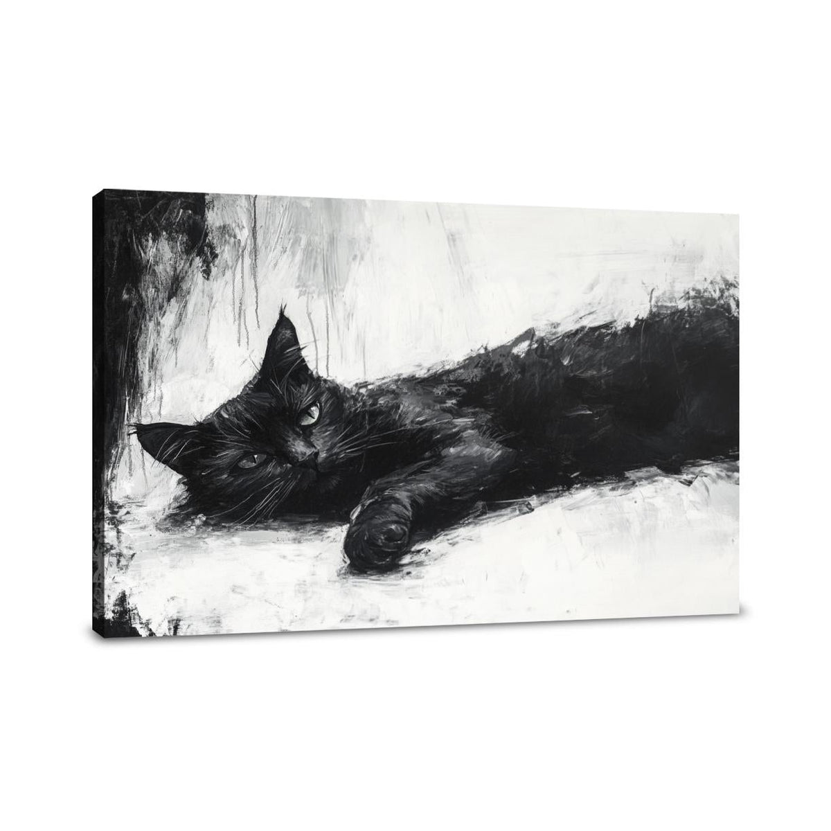 Black Cat Serenity Canvas