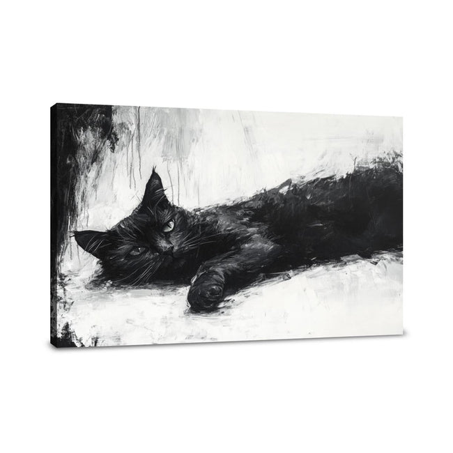 Black Cat Serenity Canvas
