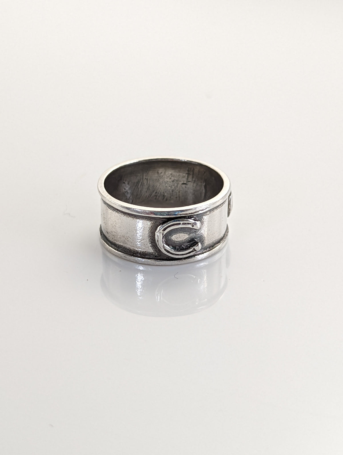 925 Silver Horseshoes Band – Handmade Equestrian Ring for Him or Her