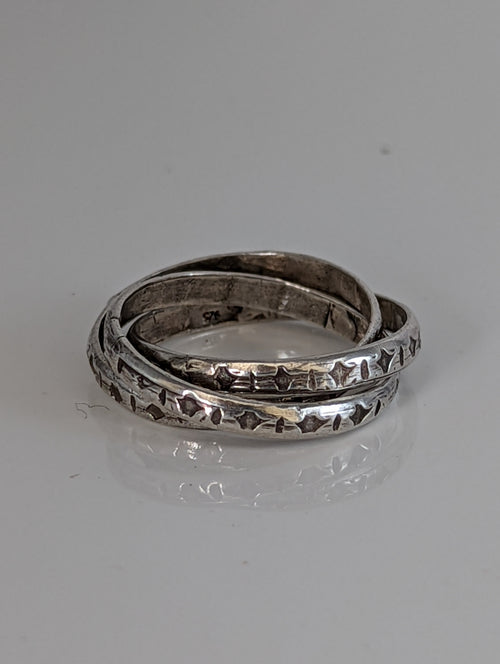 925 Silver Interlinking Bands Ring – Handmade Equestrian Jewellery by Silver Steed