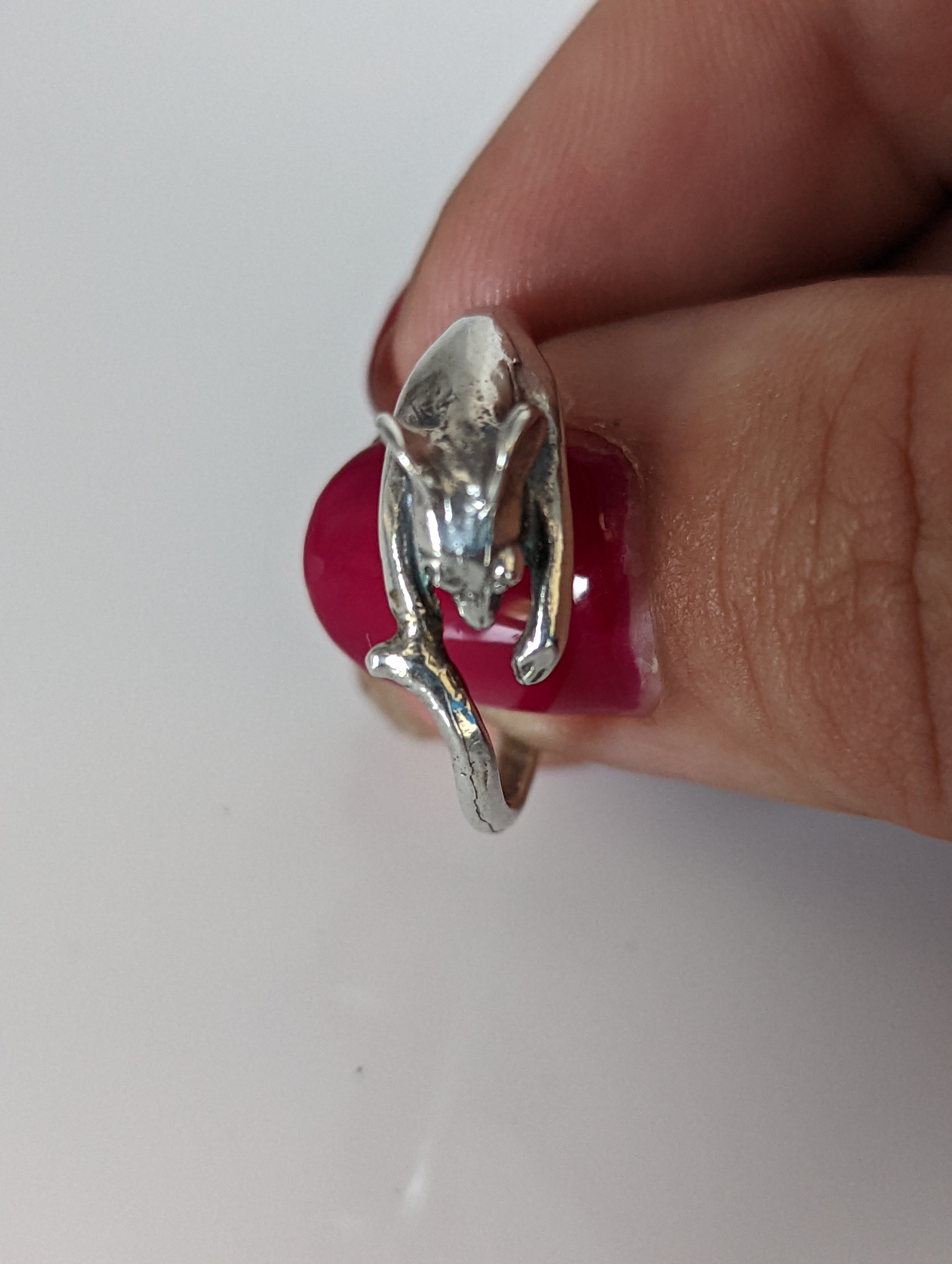 925 Silver Mouse Ring – Handmade Whimsical Wrap-Around Design