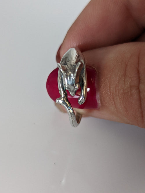 925 Silver Mouse Ring – Handmade Whimsical Wrap-Around Design