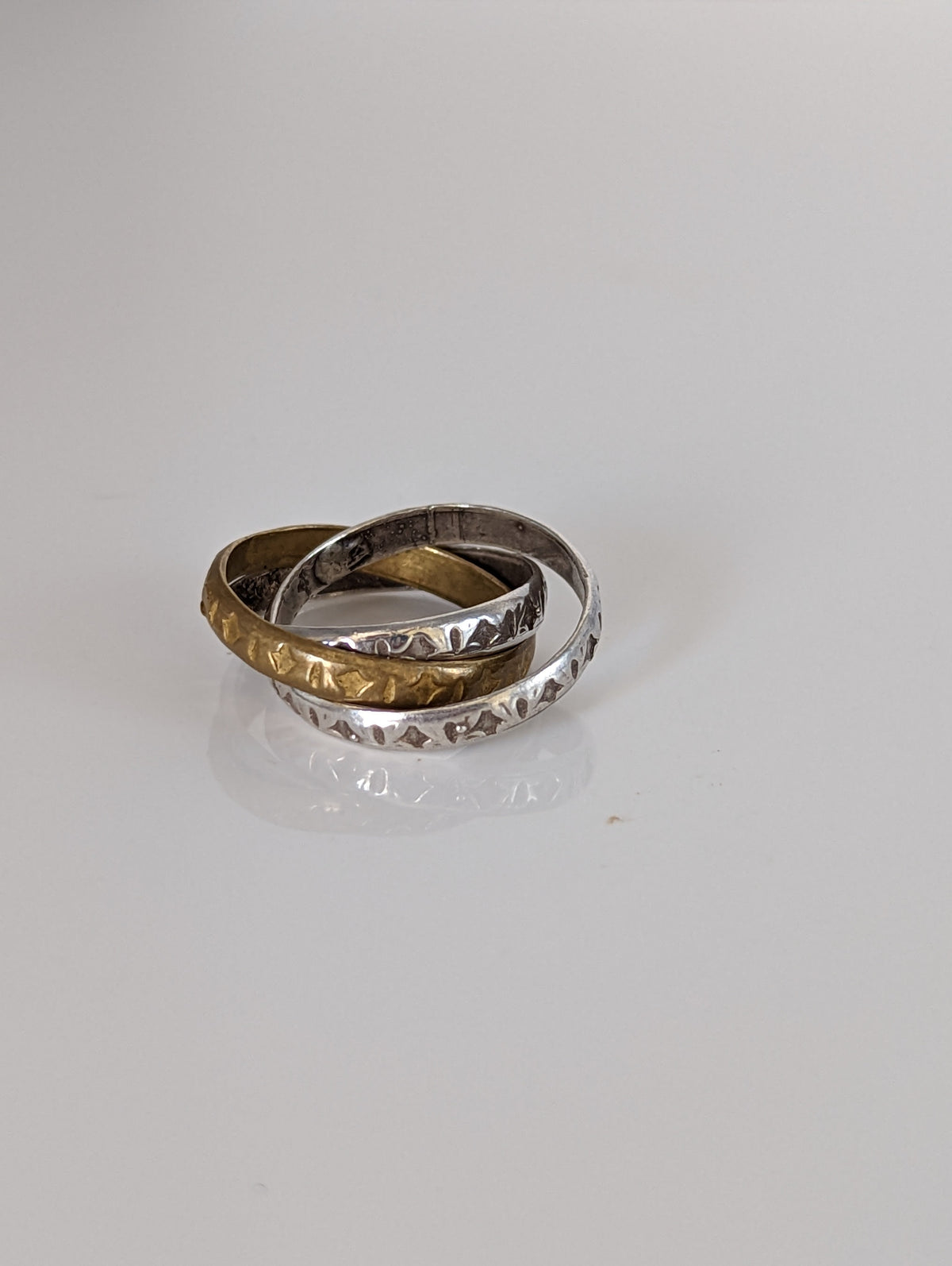 Silver Steed Two Tone Three Interlinking Bands