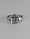 Silver Steed Silver Zirconia Square Ring