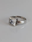 Silver Steed Silver Zirconia Square Ring