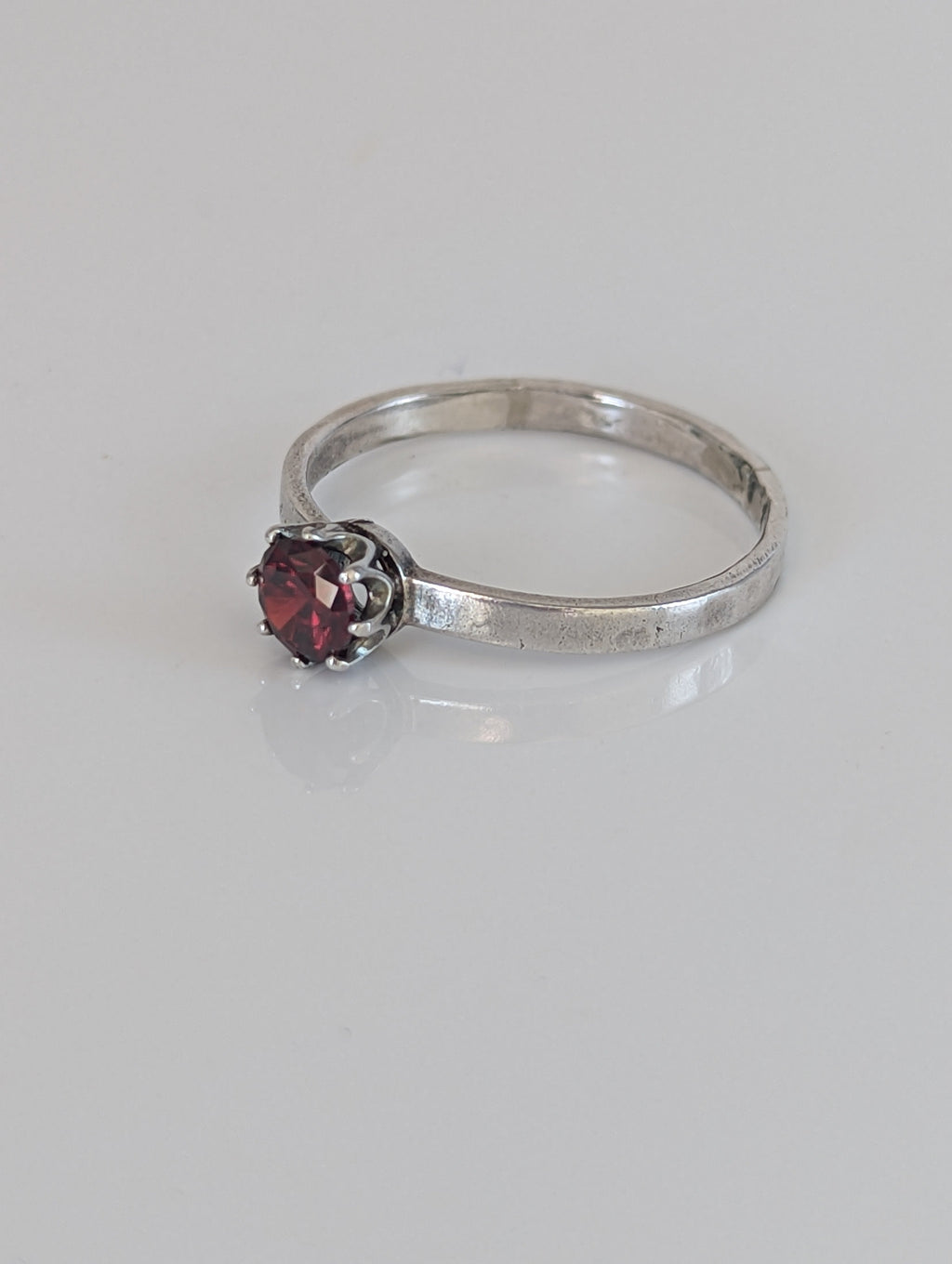 Silver Steed Silver Ruby Zirconia Ring