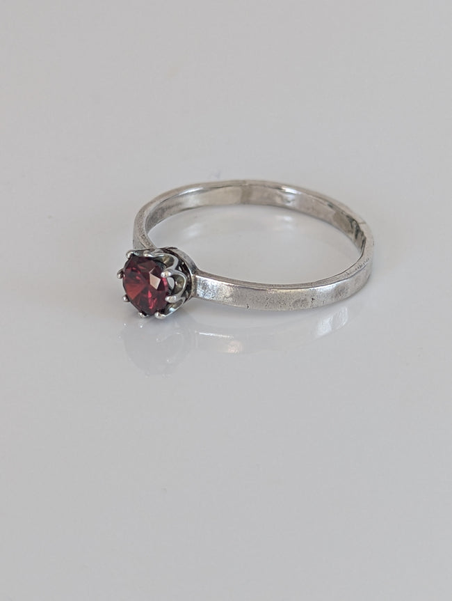 Silver Steed Silver Ruby Zirconia Ring