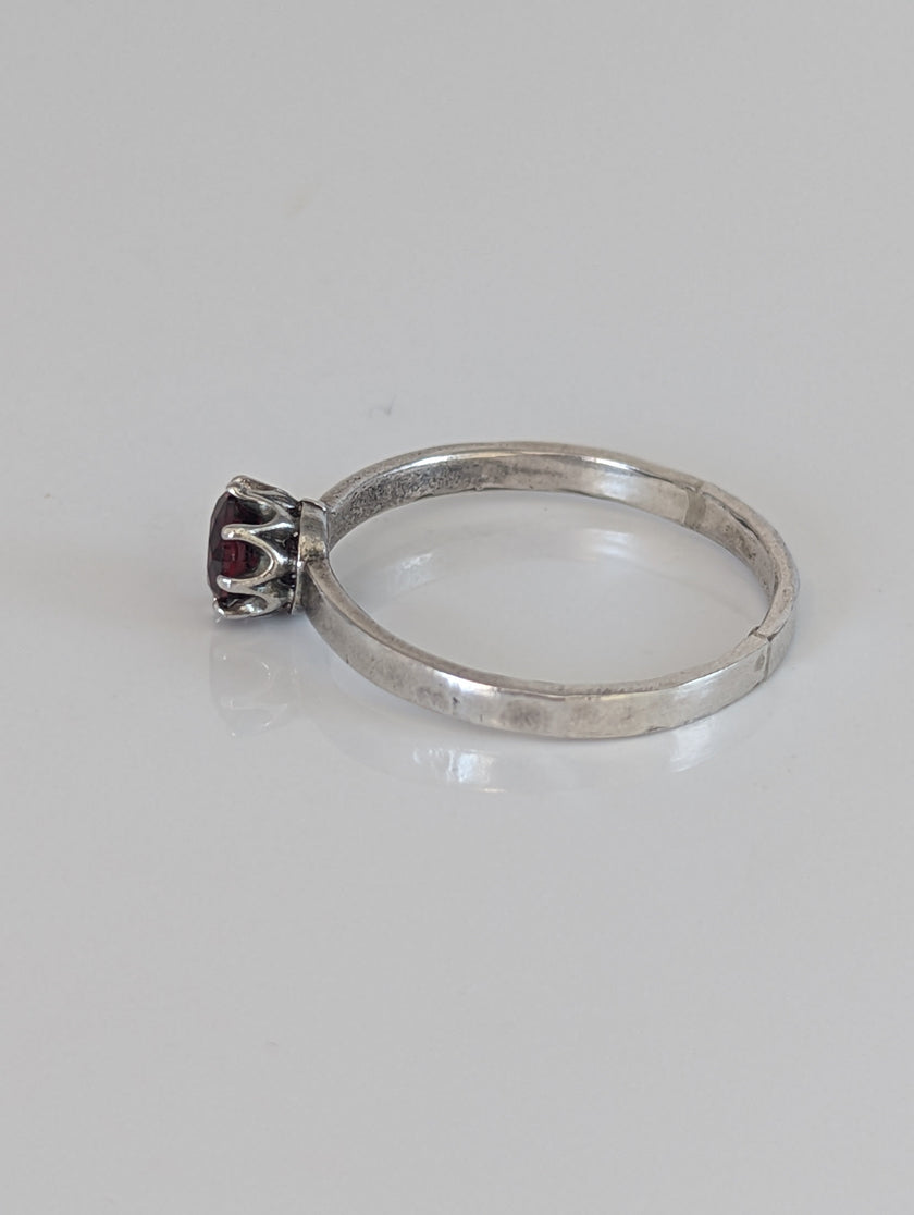 Silver Steed Silver Ruby Zirconia Ring
