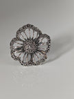 Silver Steed Large Unique Flower Handmade Silver Ring