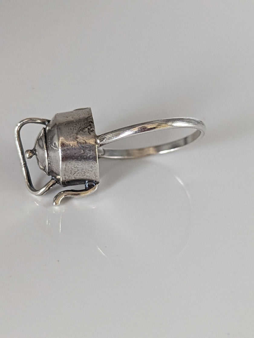 Silver Steed Teapot Silver Ring