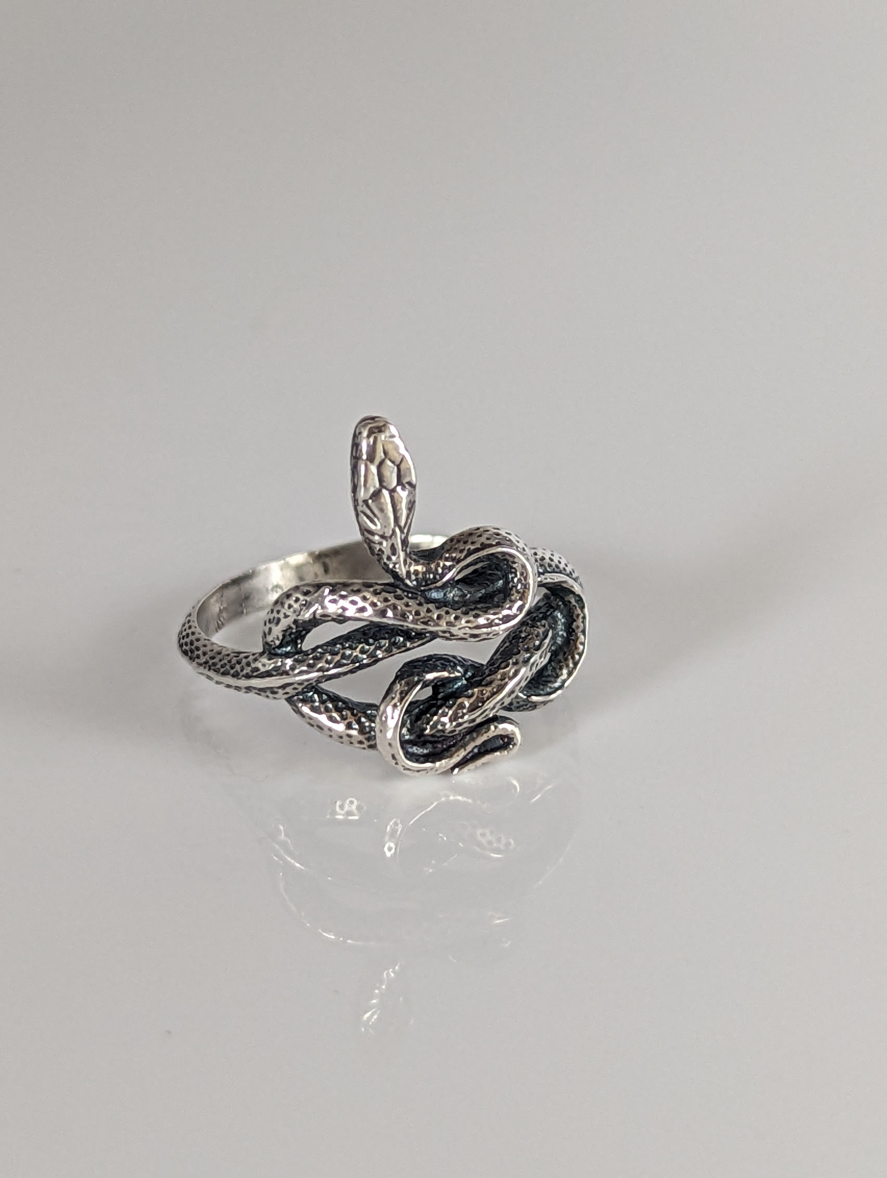 Silver Steed Snake Silver Ring