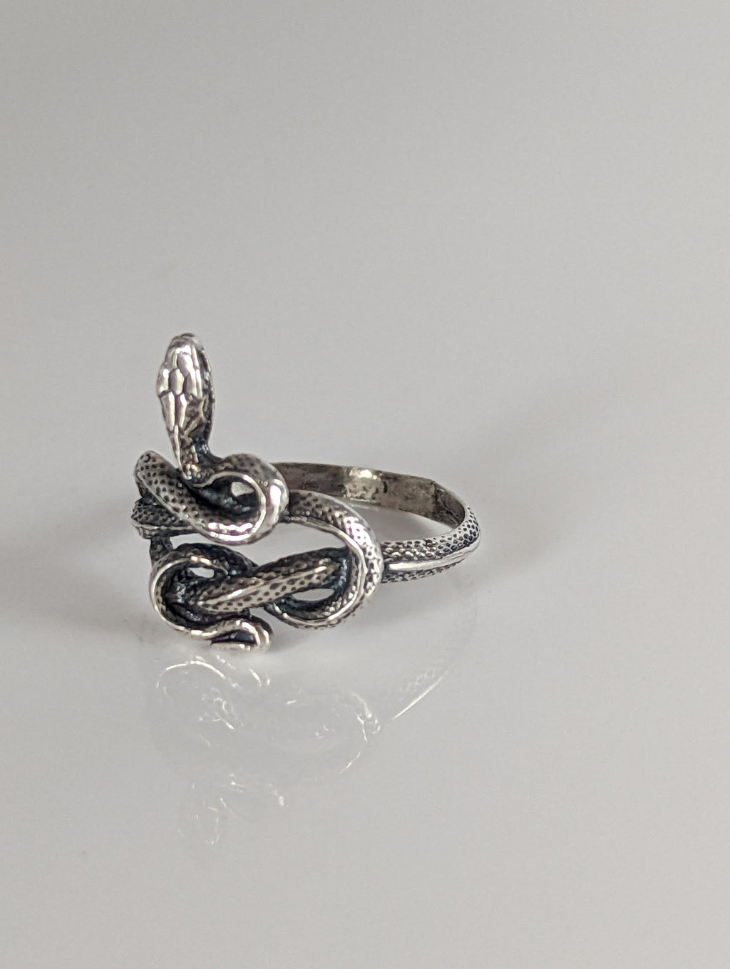 Silver Steed Snake Silver Ring