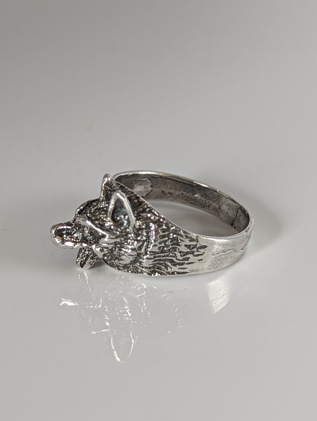 Silver Steed Wolf Silver Ring