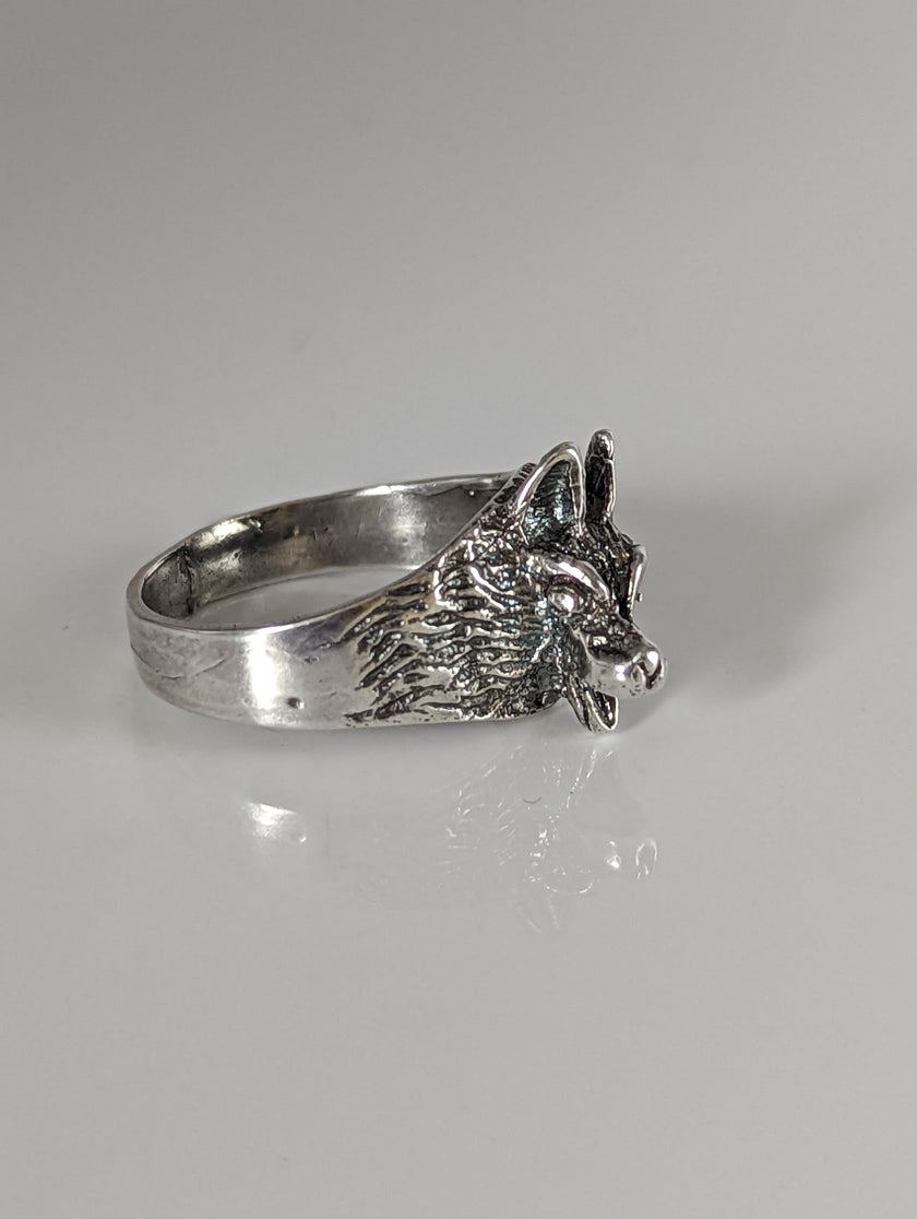 Silver Steed Wolf Silver Ring