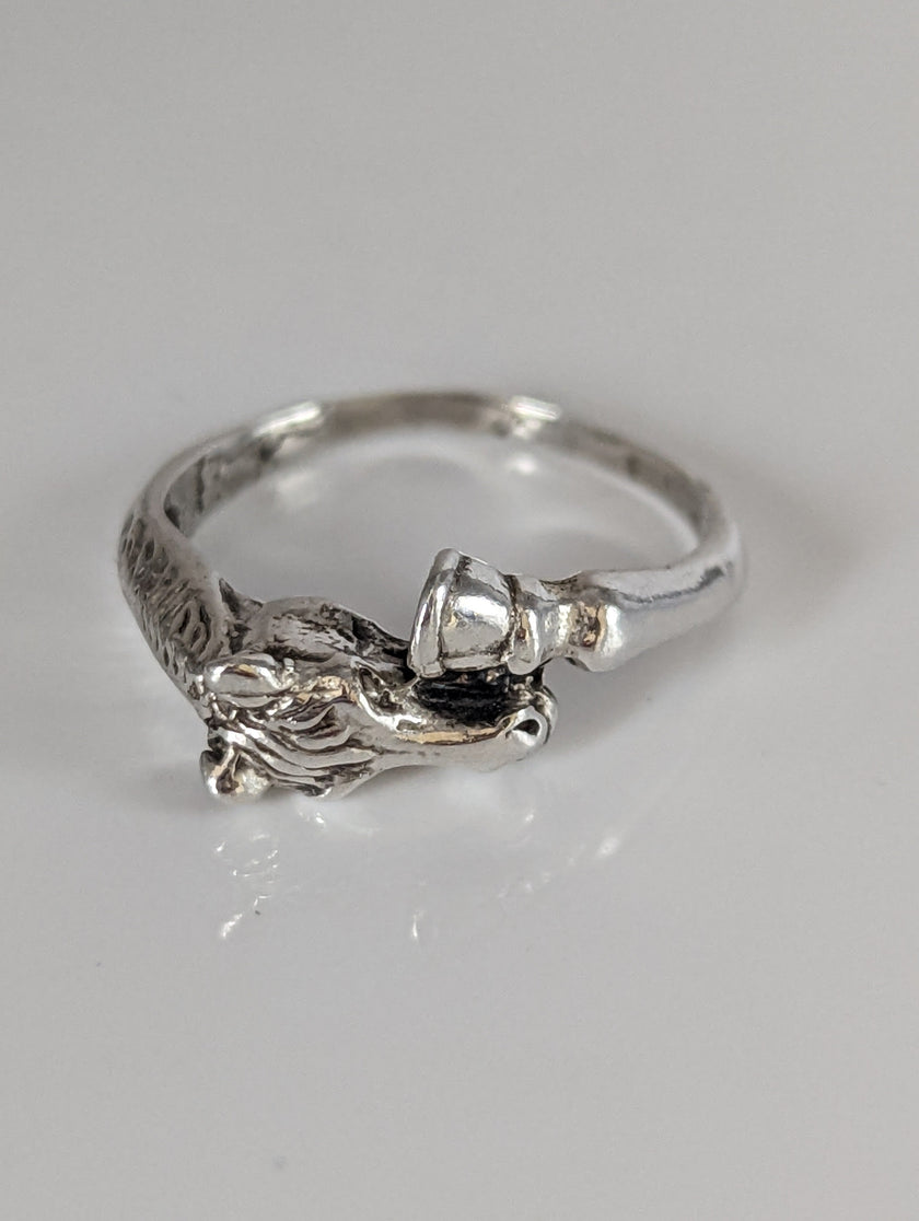 925 Silver Horse Head & Hoof Ring – Equestrian Gift for Him or Her