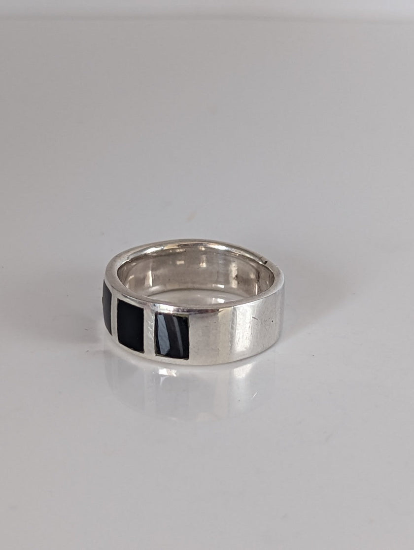 Silver Steed Black Mass Silver Band