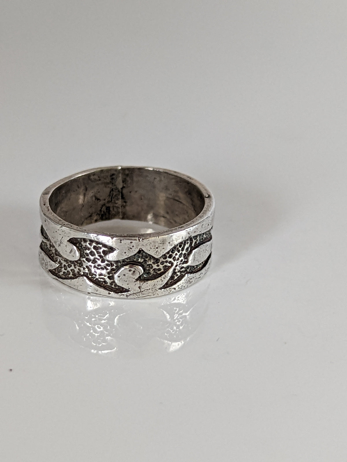 Silbernes Ross Flammen Ring