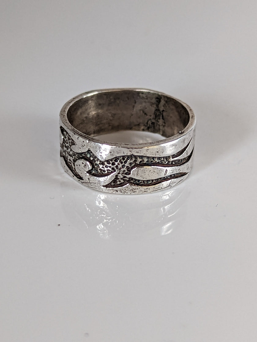 Silbernes Ross Flammen Ring
