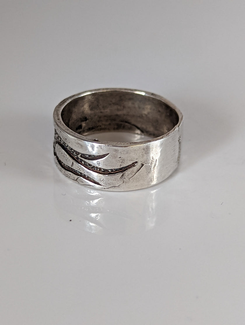Silbernes Ross Flammen Ring