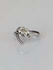 925 Silver Horseshoe, Acorn & Oak Leaf Ring – Symbolic Nature Gift