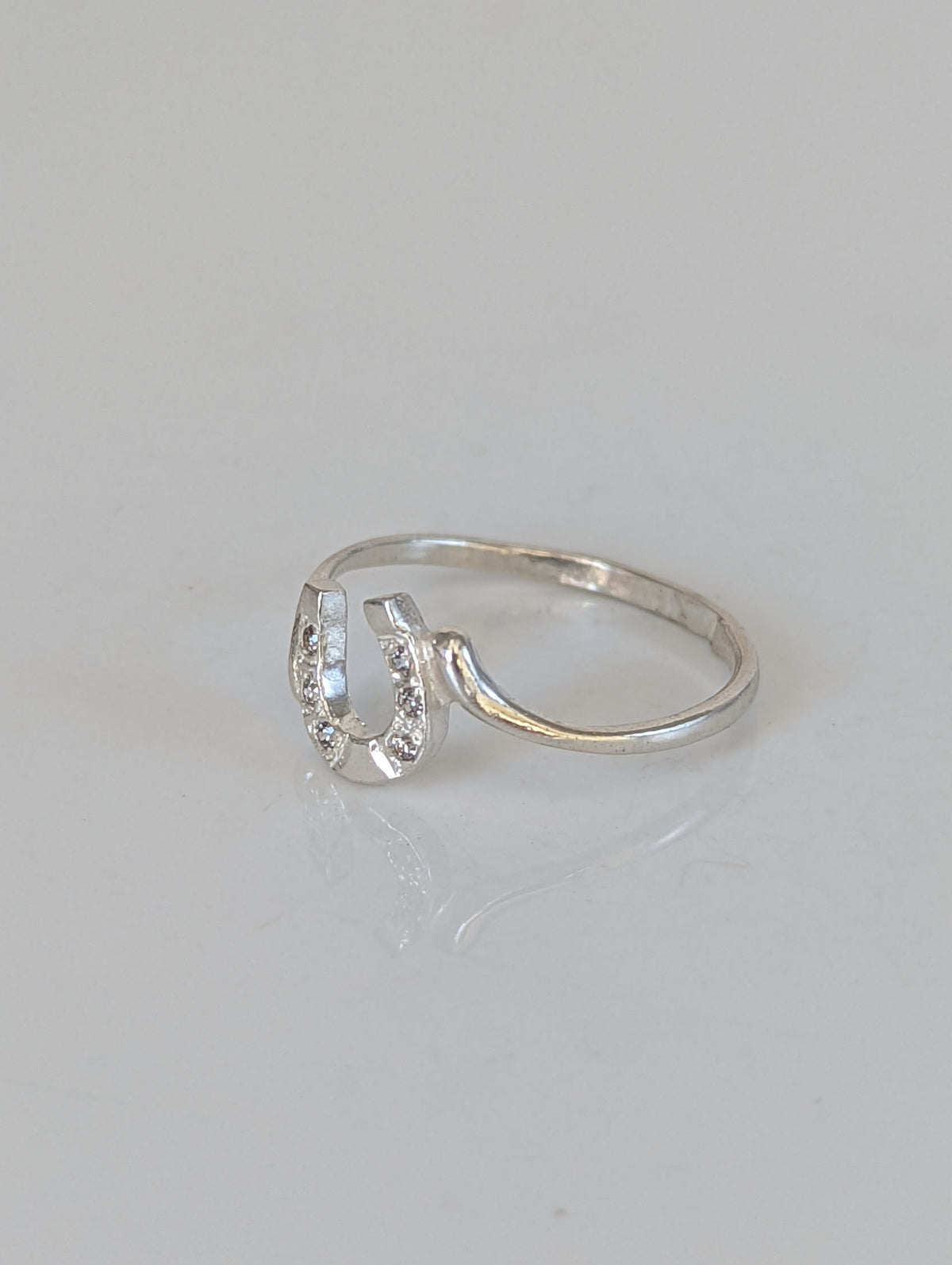 925 Silver Horseshoe Ring with Zirconia – Lucky Equestrian Gift