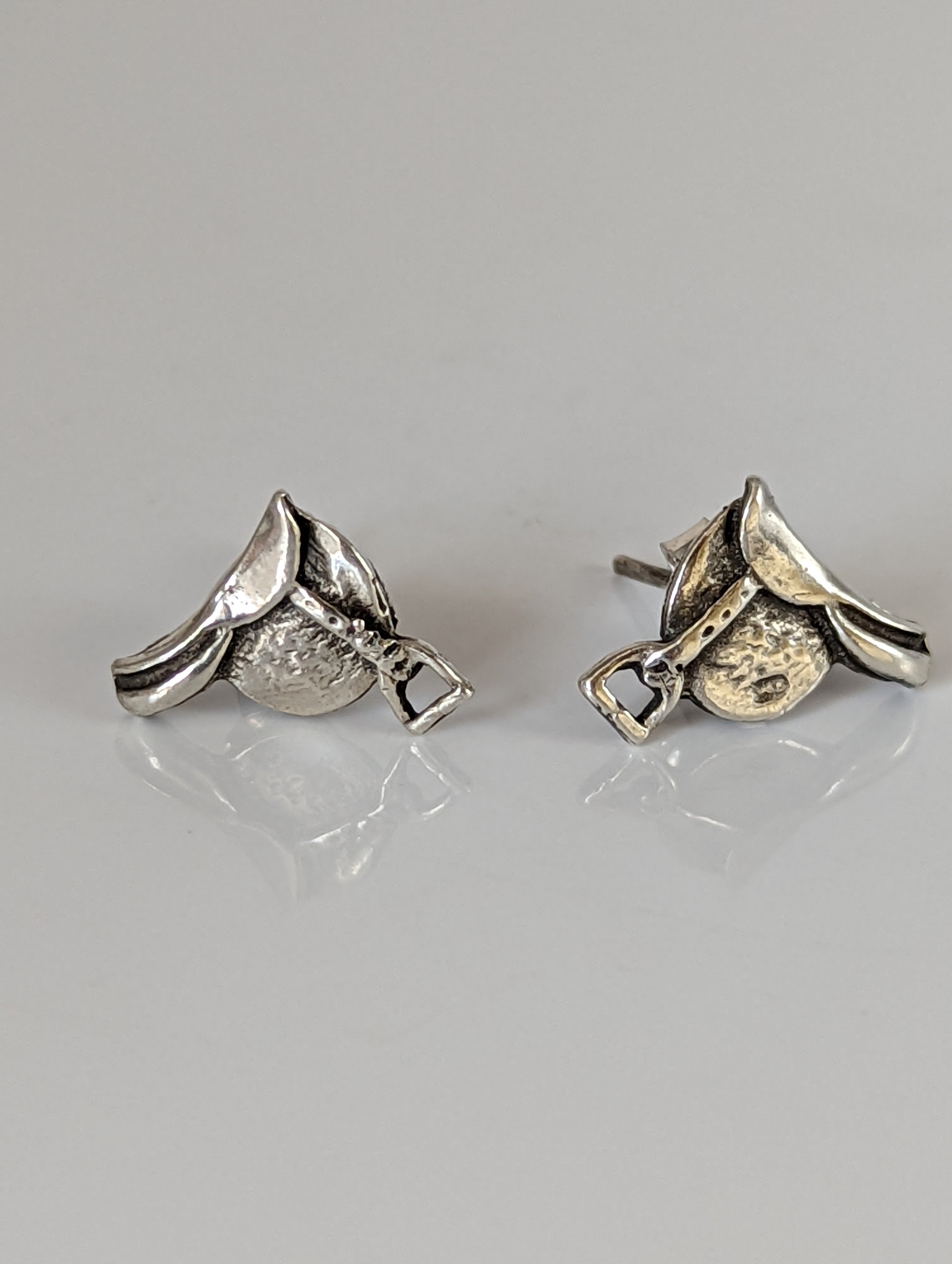 Silver Steed Silver Saddle Stud Earrings
