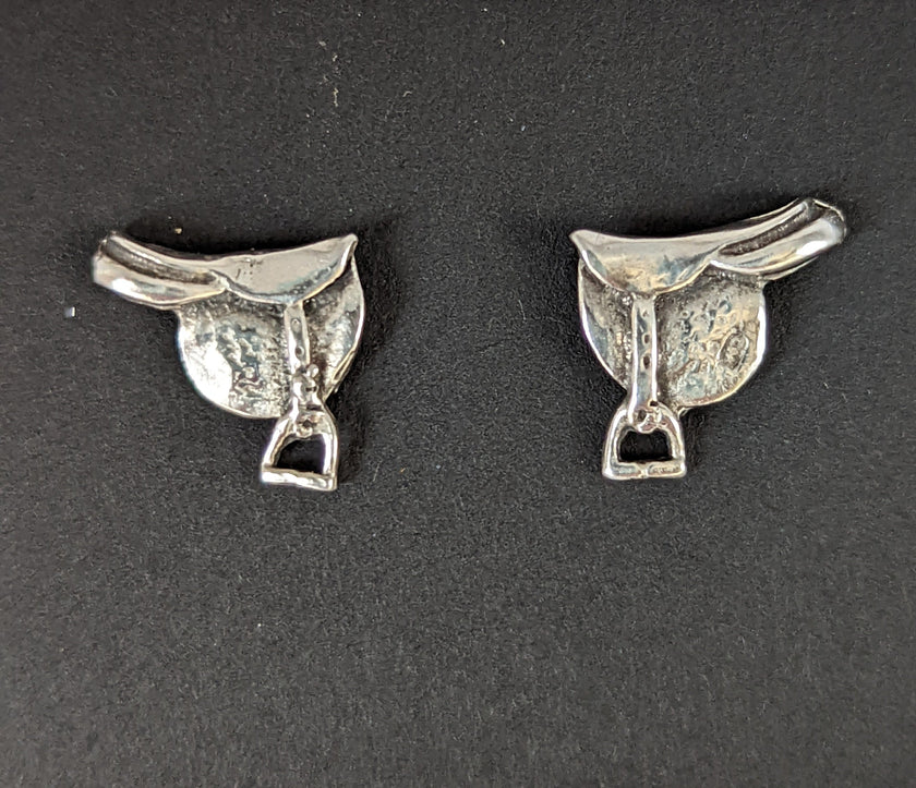 Silver Steed Silver Saddle Stud Earrings