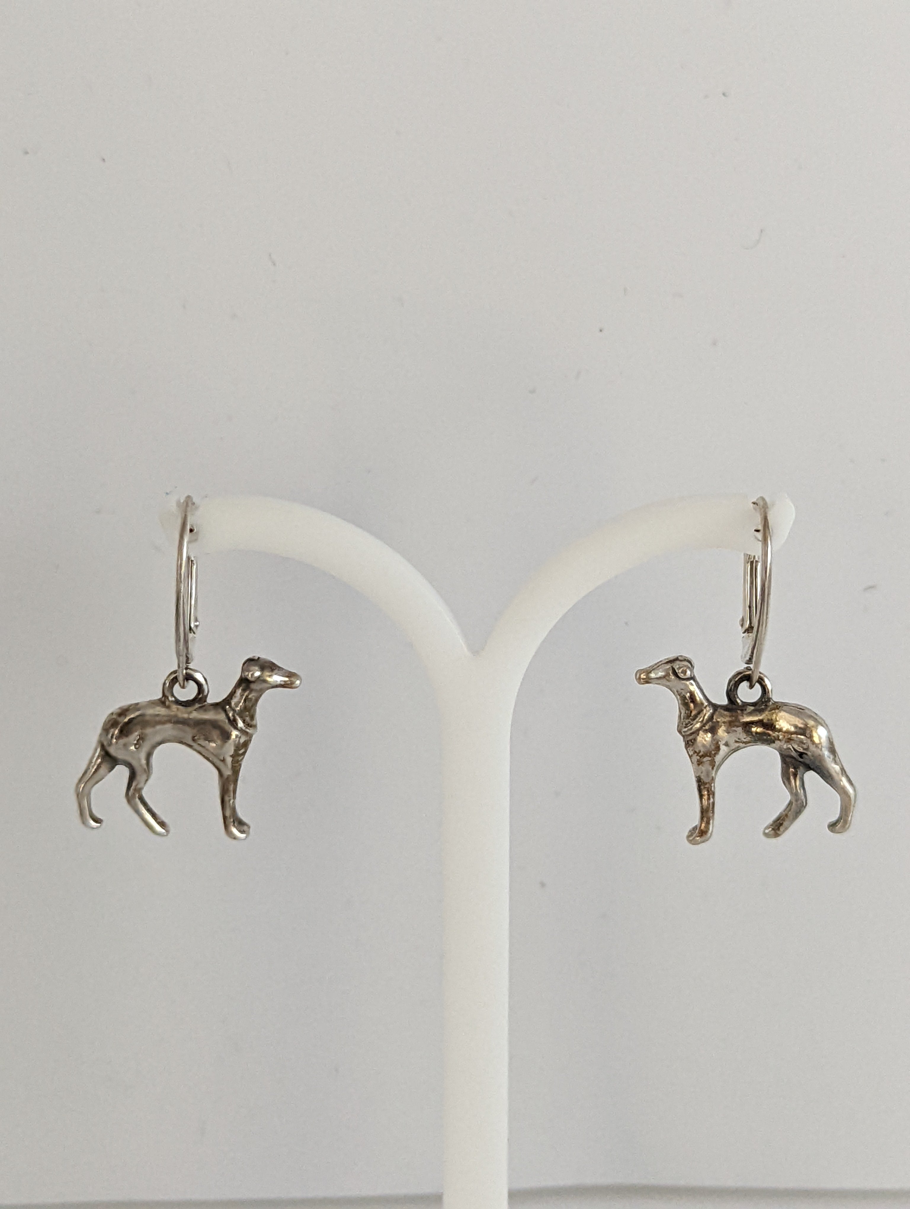 Silver Steed Dropped Greyhound Earrings