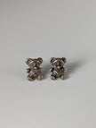 Silver Steed Teddy Bear Stud Earrings