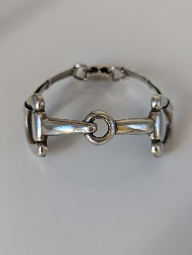 Silver Steed Large Snaffle Bangle