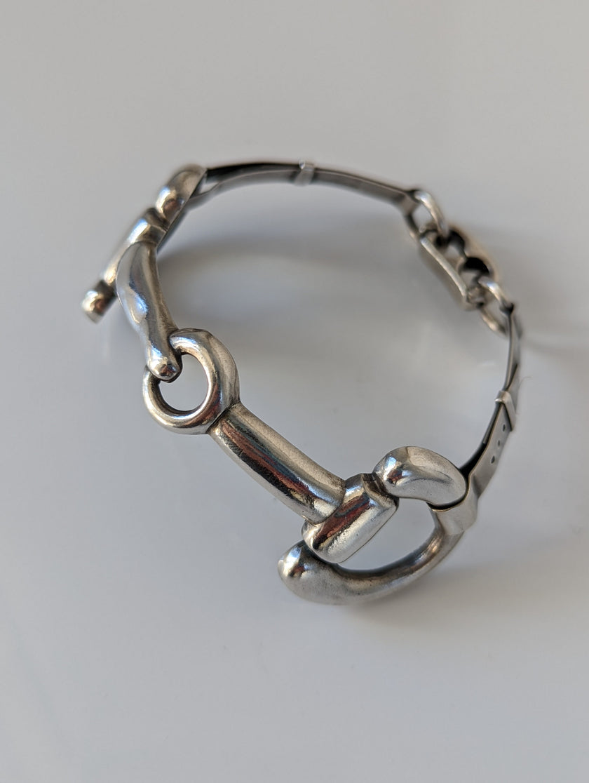 Pulsera grande de bocado de caballo Silver Steed