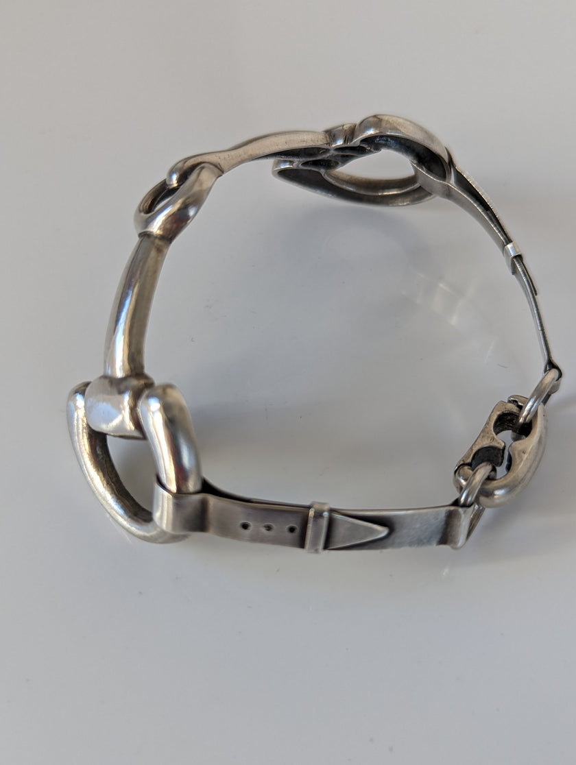 Pulsera grande de bocado de caballo Silver Steed