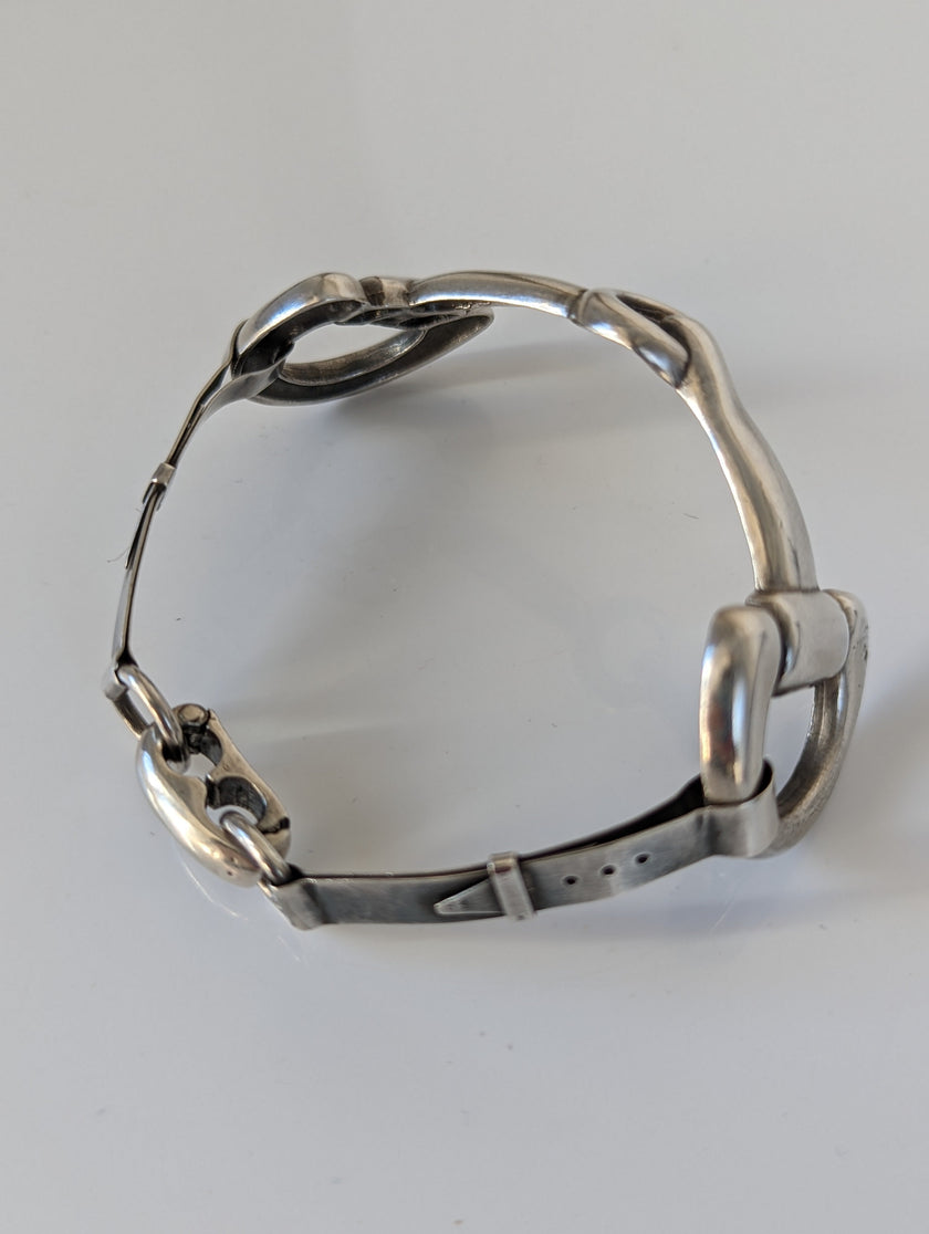 Pulsera grande de bocado de caballo Silver Steed