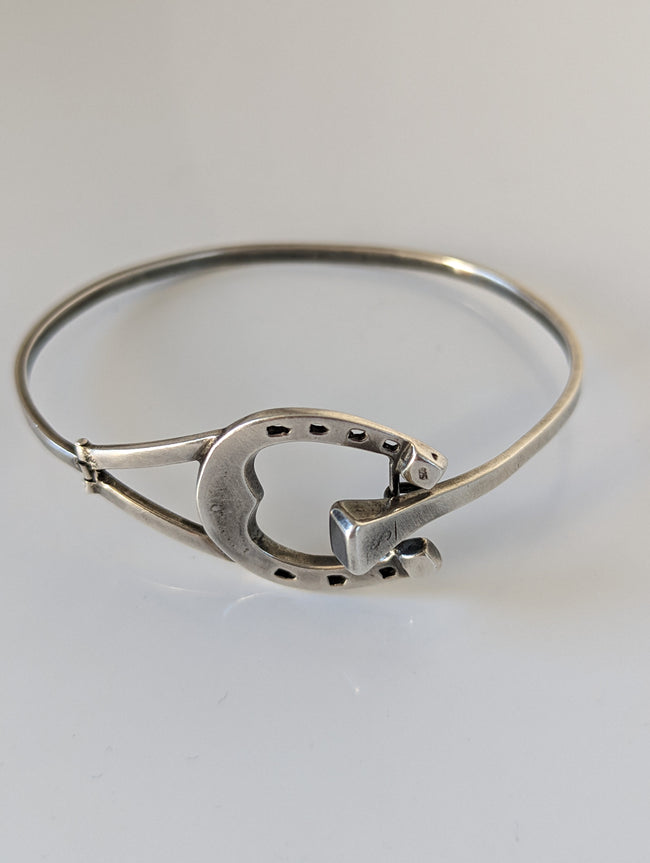 Silver Steed Big Horseshoe Bangle