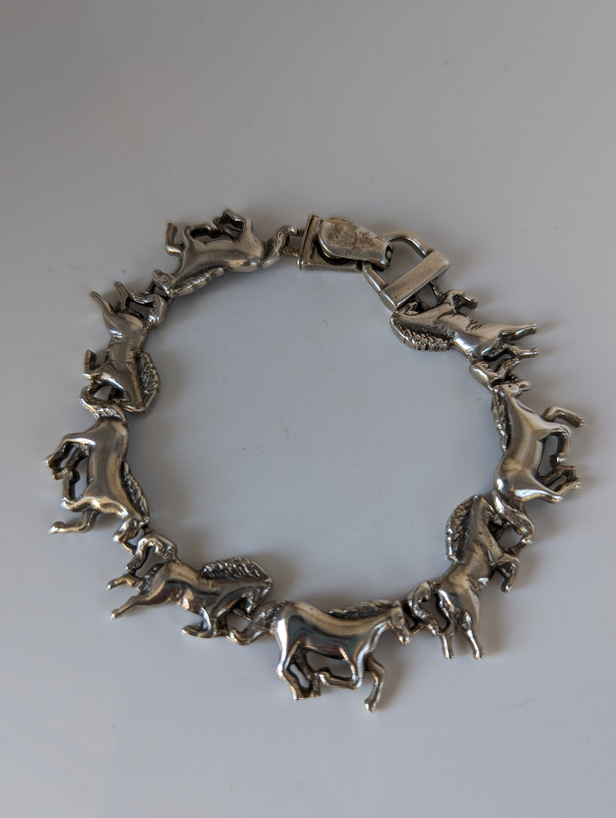 Silver Steed Silver Galloping Horses Bracelet