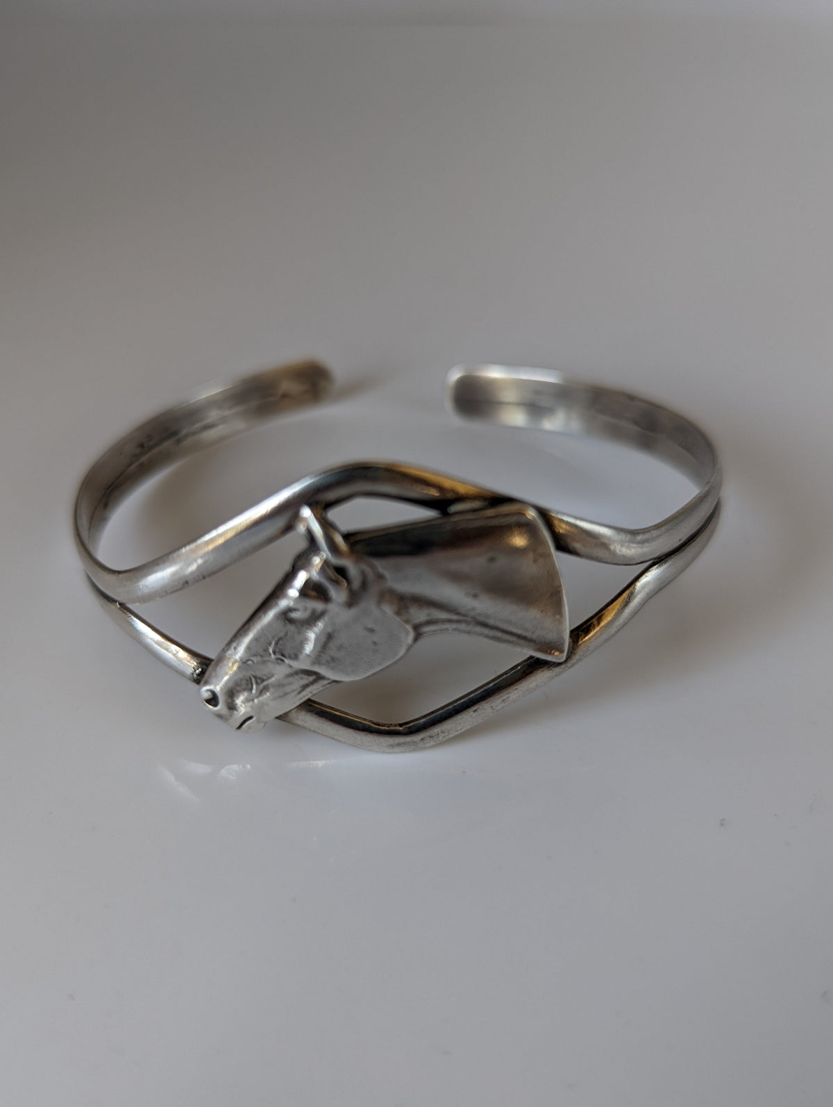 Silver Steed Horse Head Bangle