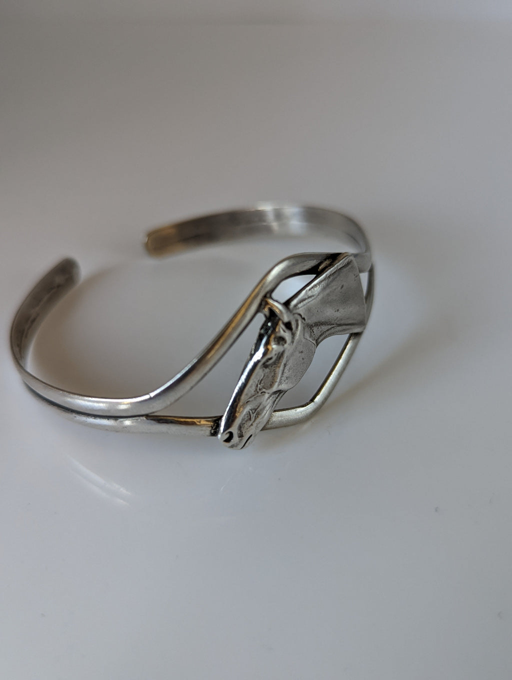 Silver Steed Horse Head Bangle