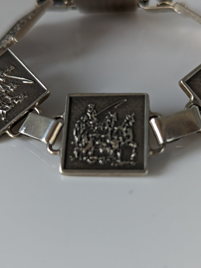 Silver Steed Carriage Driving Silver Bracelet
