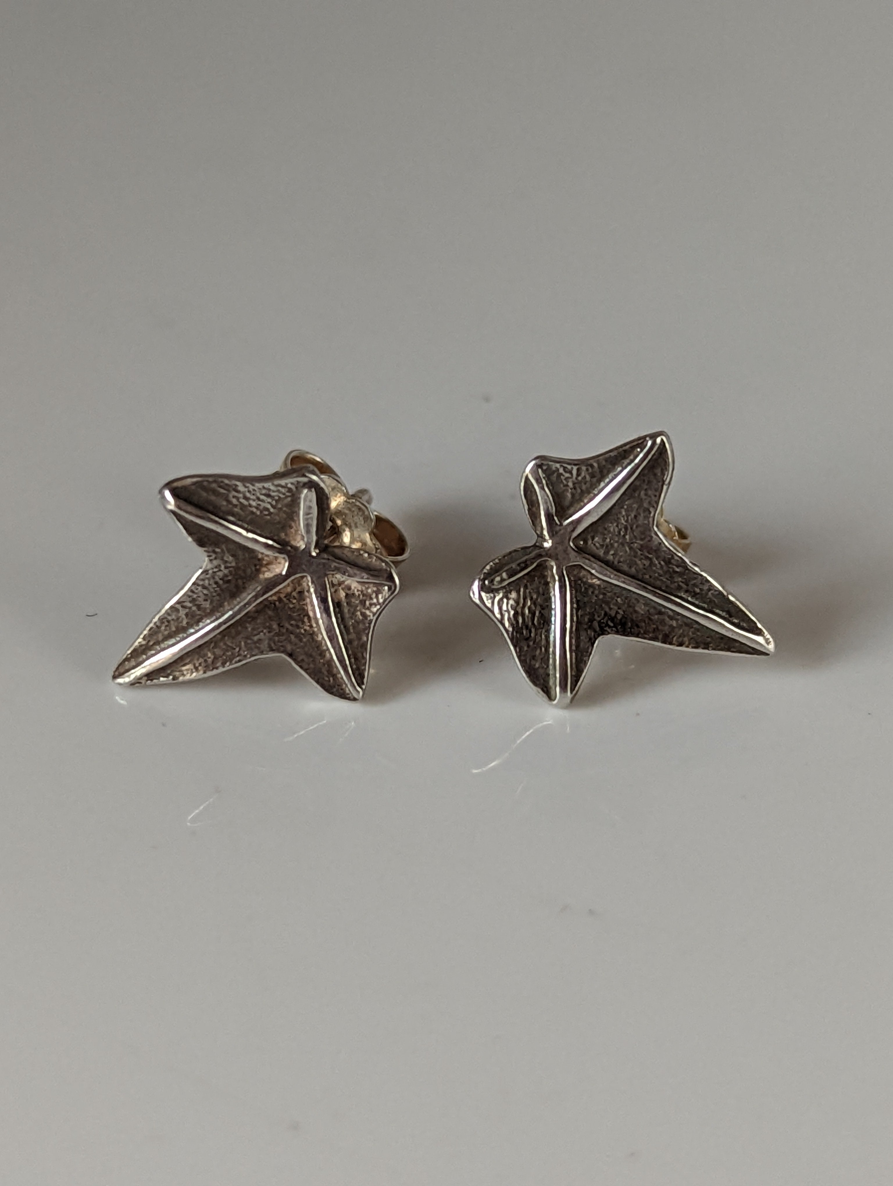 Silver Steed Sweetgum Leaf Stud Earrings