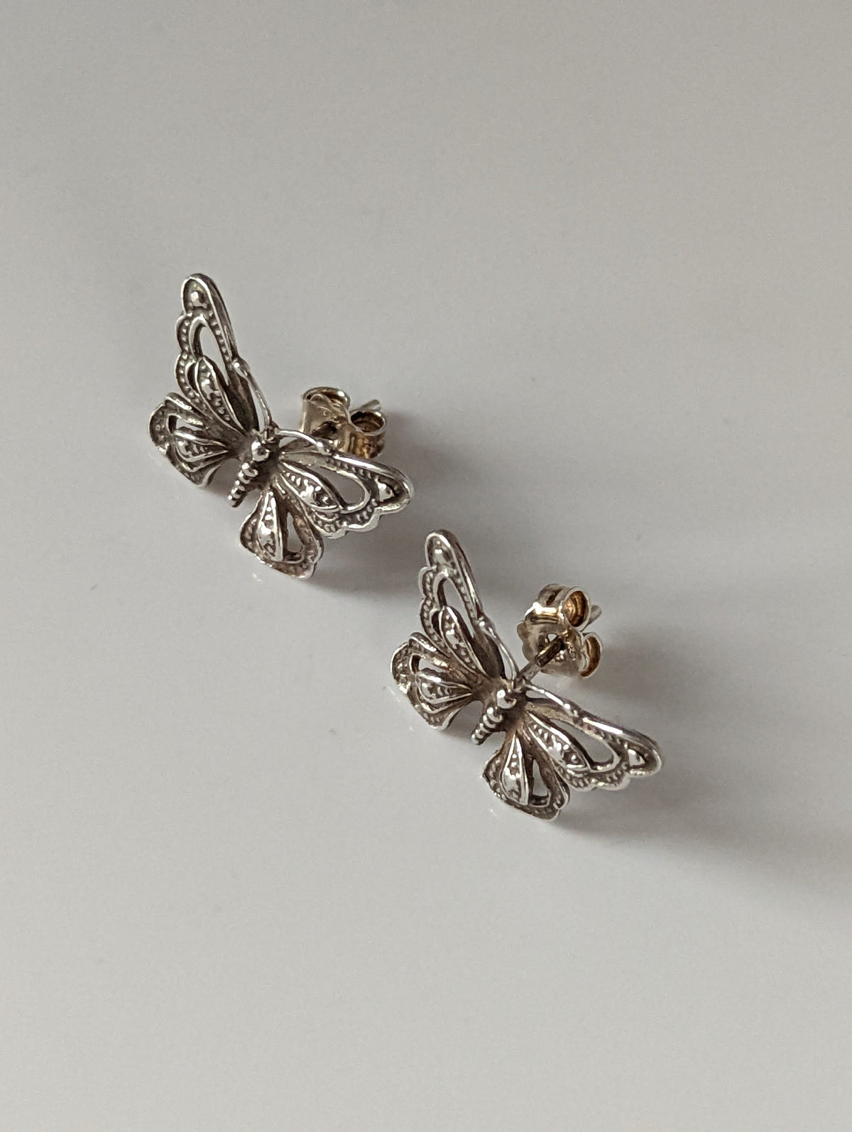 Silbernes Ross Große Schmetterling-Ohrstecker